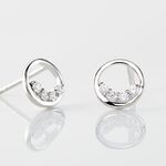 Boucles D'oreilles Puces Argent Blanc Vivence Oxydes De Zirconium - Boucles d'oreilles fantaisie Femme | Histoire d&rsquo;Or