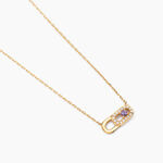 Collier Deonne Or Jaune Am&eacute;thyste Oxyde De Zirconium - Colliers Femme | Histoire d&rsquo;Or