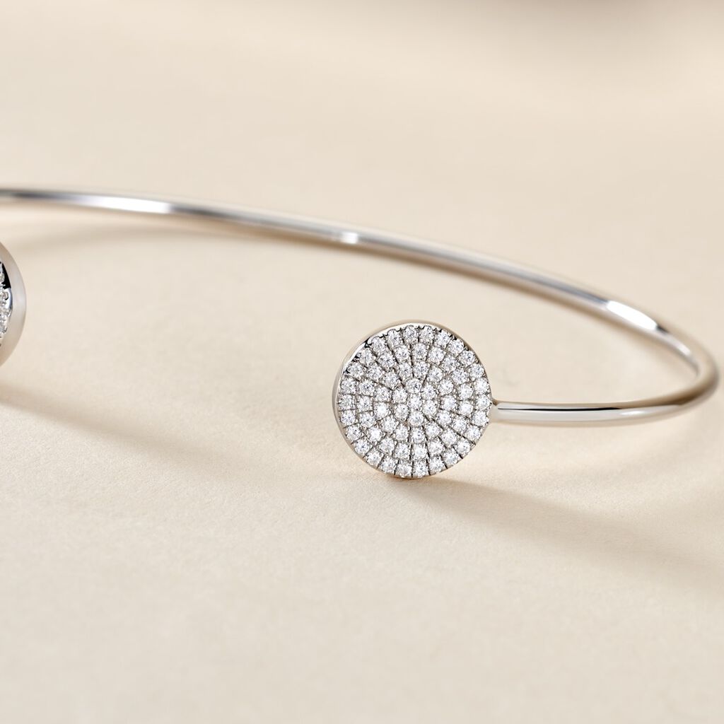 Bracelet Jonc Domitylle Argent Blanc Oxyde De Zirconium - Bracelets joncs Femme | Histoire d’Or