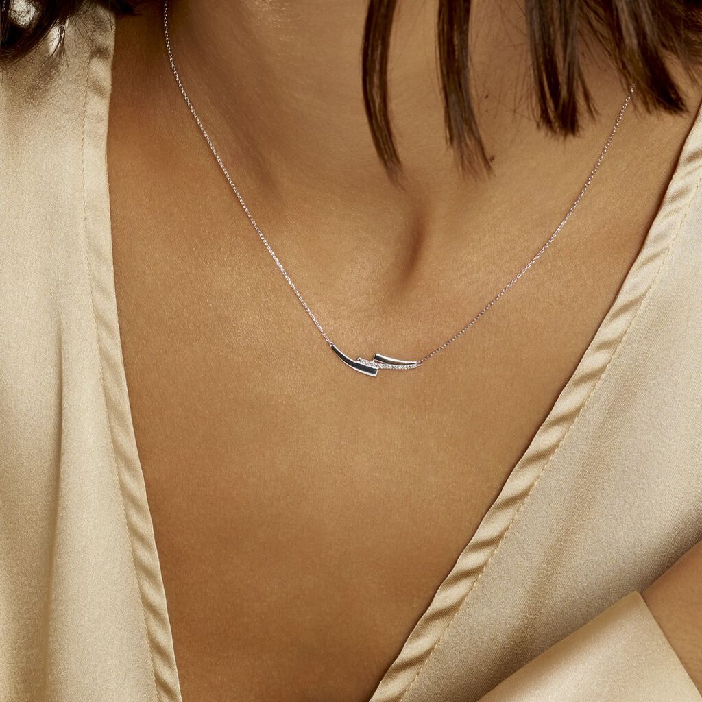 Collier Ainhoa Or Blanc Diamant - Colliers Femme | Histoire d’Or