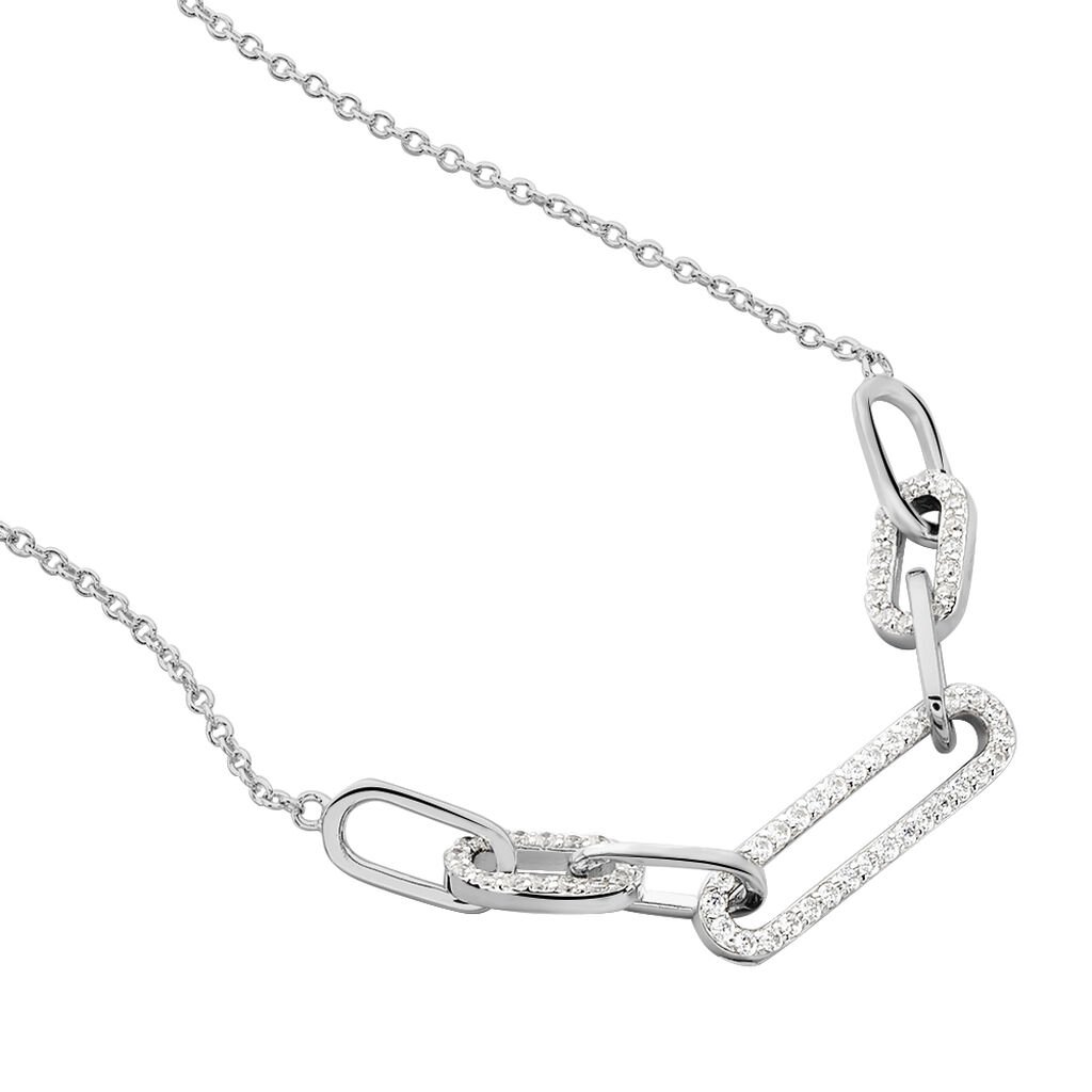 Collier Elia Argent Blanc Oxyde De Zirconium - Colliers fantaisie Femme | Histoire d’Or