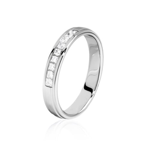 Alliance Serti Pave Or Blanc Diamant - Alliances Unisex | Histoire d&rsquo;Or