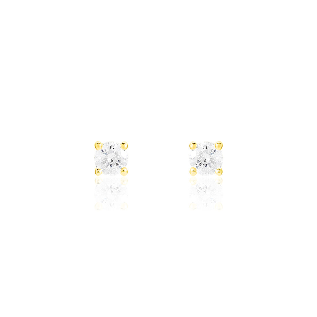 Boucles D'oreilles Puces Victoria Or Jaune Diamant - Clous d'oreilles Femme | Histoire d&rsquo;Or