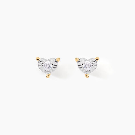 Boucles D'oreilles Puces Diamotion Or Jaune Diamant - Clous d'oreilles Femme | Histoire d’Or