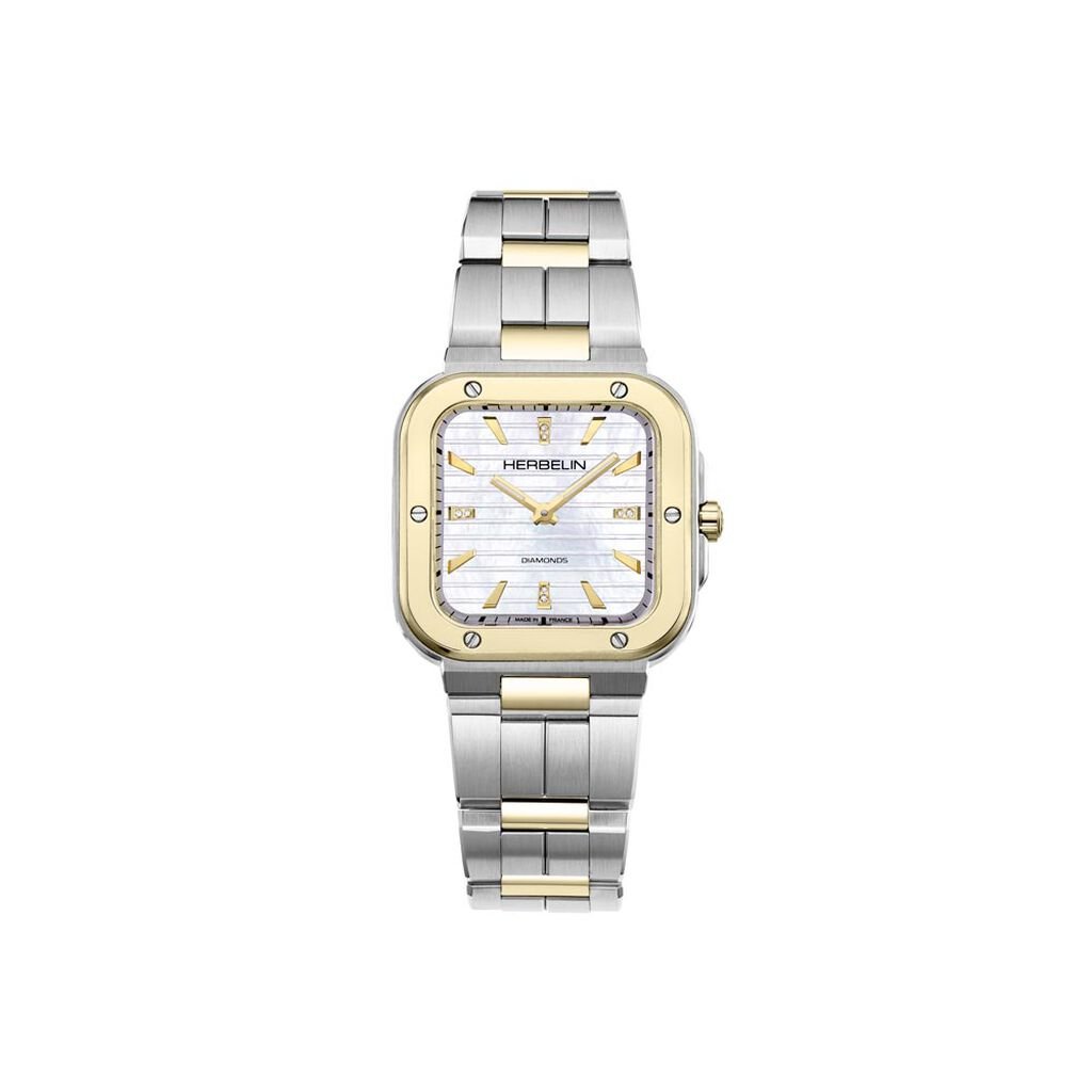 Montre Herbelin Cap Camarat Square Nacre Blanche - Montres Femme | Histoire d’Or