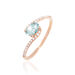 Bague Loriane Or Rose Aigue Marine Et Oxyde De Zirconium - Bagues solitaires Femme | Histoire d’Or