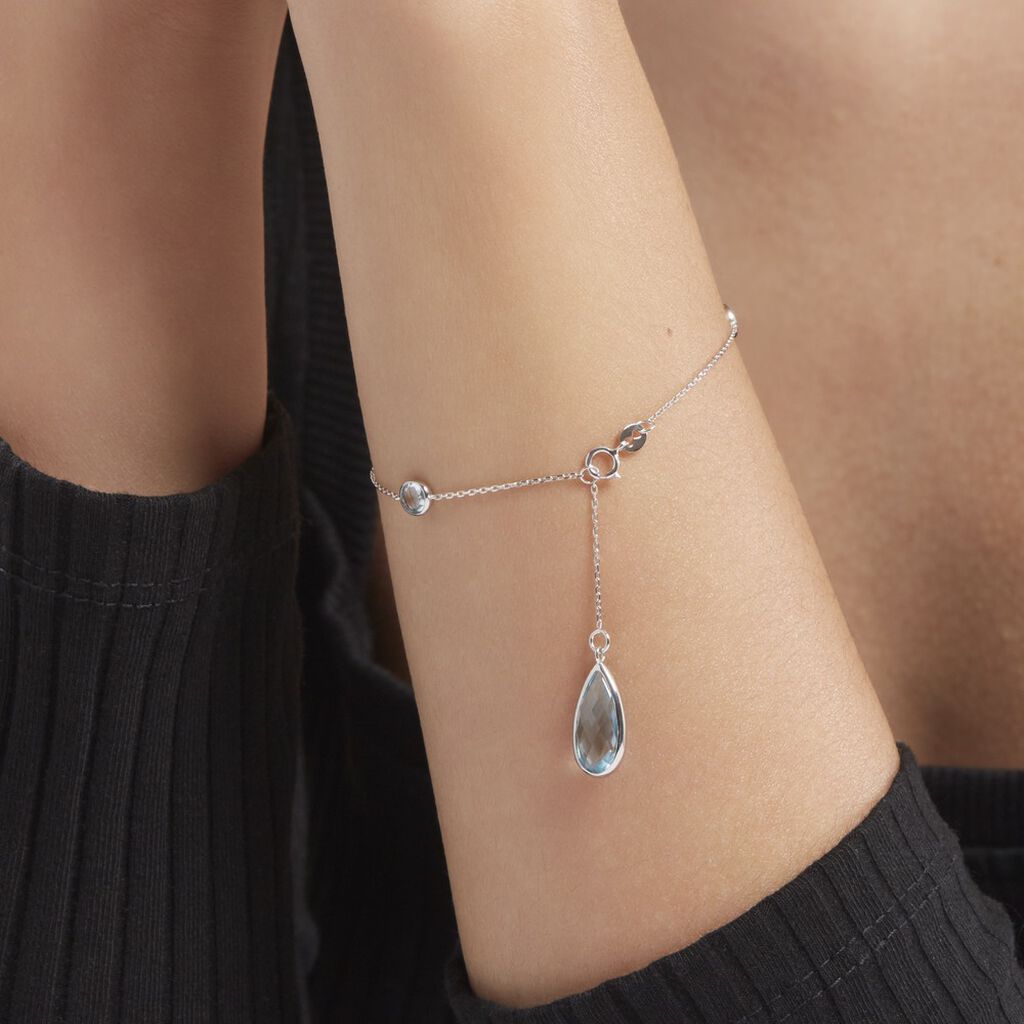 Bracelet Dennis Or Blanc Topaze - Bracelets Femme | Histoire d’Or