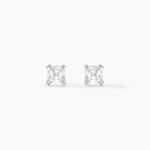 Boucles D'oreilles Puces Carre Argent Blanc Oxyde De Zirconium - Boucles d'oreilles fantaisie Femme | Histoire d&rsquo;Or