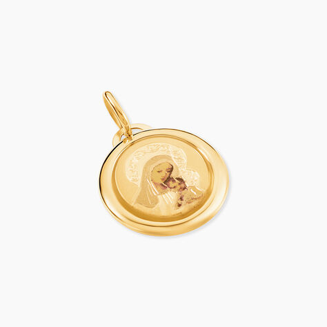 Pendentif Vierge Ovale Or Jaune - Pendentifs Bapt&ecirc;me Famille | Histoire d&rsquo;Or