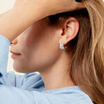 Boucles D'Oreilles Cr&eacute;oles Glow Up Argent Blanc Oxyde De Zirconium - Boucles d'oreilles cr&eacute;oles Femme | Histoire d&rsquo;Or