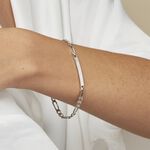 Bracelet Identit&eacute; Vila Argent Blanc - Gourmettes Femme | Histoire d&rsquo;Or
