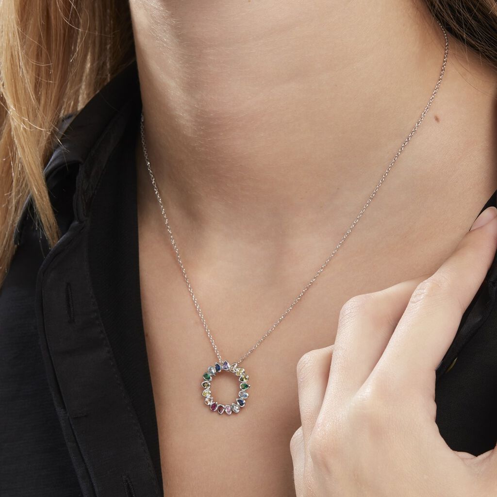 Collier Argent Blanc Ethem Oxydes De Zirconium Spinelles - Colliers Femme | Histoire d’Or