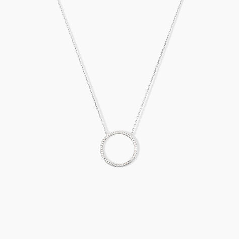 Collier Amene Or Blanc Diamant - Colliers Femme | Histoire d’Or