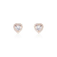 Boucles D'oreilles Puces Calvi Argent Rose Oxyde De Zirconium