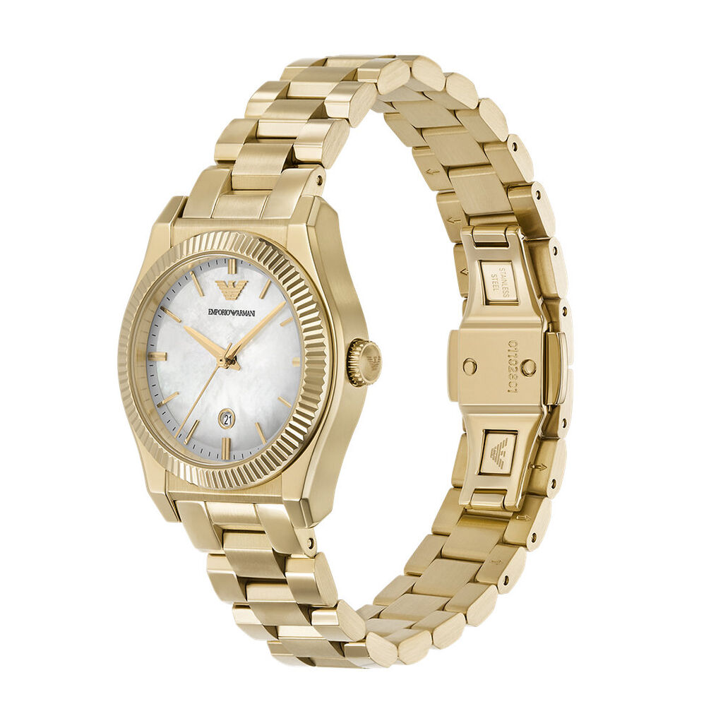 Montre Emporio Armani Nacre Blanche - Montres Femme | Histoire d&rsquo;Or