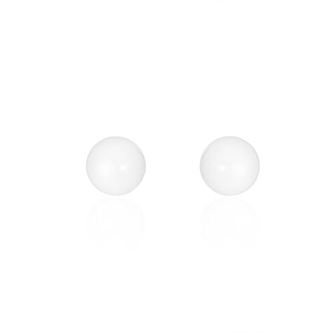 Boucles D'oreilles Puces Solene Argent Blanc Céramique - Boucles d'oreilles fantaisie Femme | Histoire d’Or