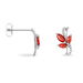 Boucles D'oreilles Puces Angie Or Blanc Diamant Et Rubis - Clous d'oreilles Femme | Histoire d’Or