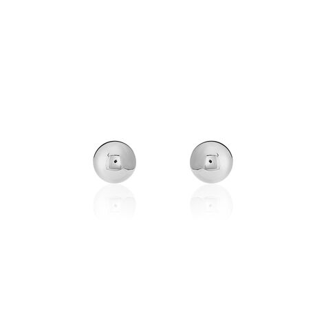 Boucles D'oreilles Puces Fidelia Boule Or Blanc - Clous d'oreilles Femme | Histoire d’Or