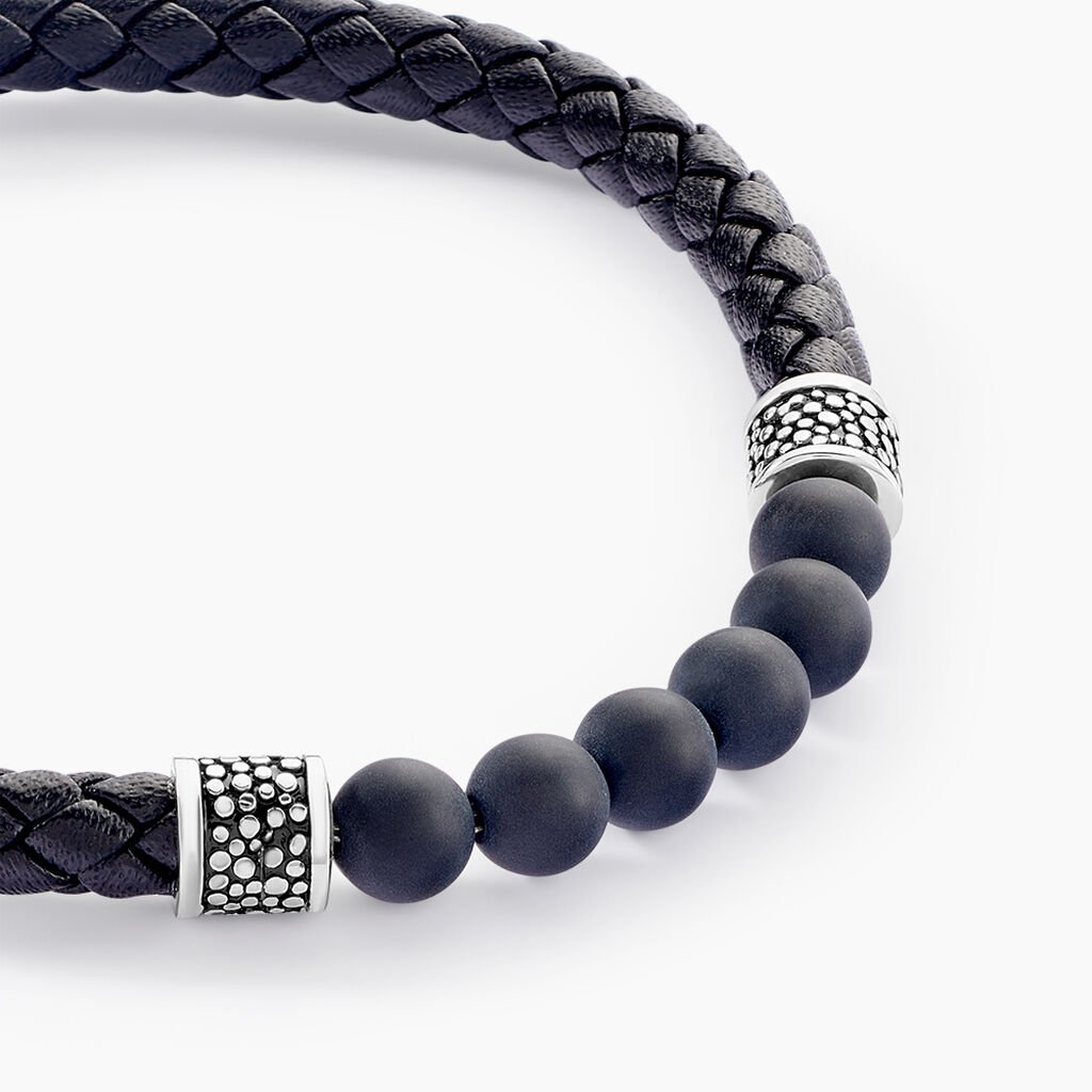 Bracelet Genaelleae Acier Blanc Agate - Bracelets Homme | Histoire d’Or