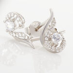 Boucles D'oreilles Puces Indian Drop Argent Blanc Oxyde De Zirconium - Boucles d'oreilles fantaisie Femme | Histoire d&rsquo;Or