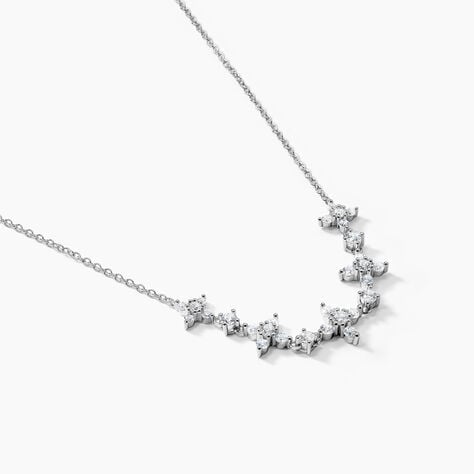 Collier Midnight Flower Argent Blanc Oxyde De Zirconium - Colliers fantaisie Femme | Histoire d&rsquo;Or