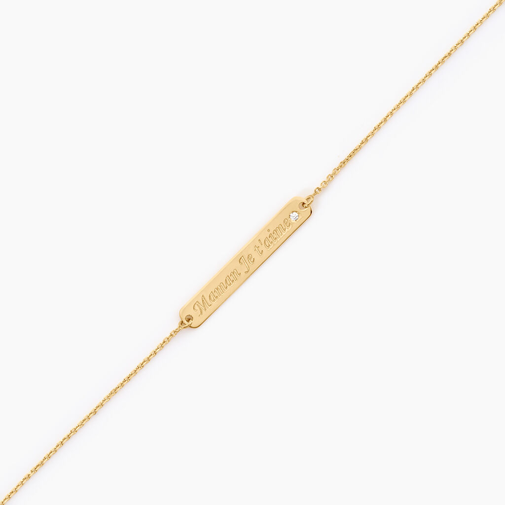 Bracelet Fania Message Or Jaune Oxyde De Zirconium - Bracelets Naissance Femme | Histoire d&rsquo;Or