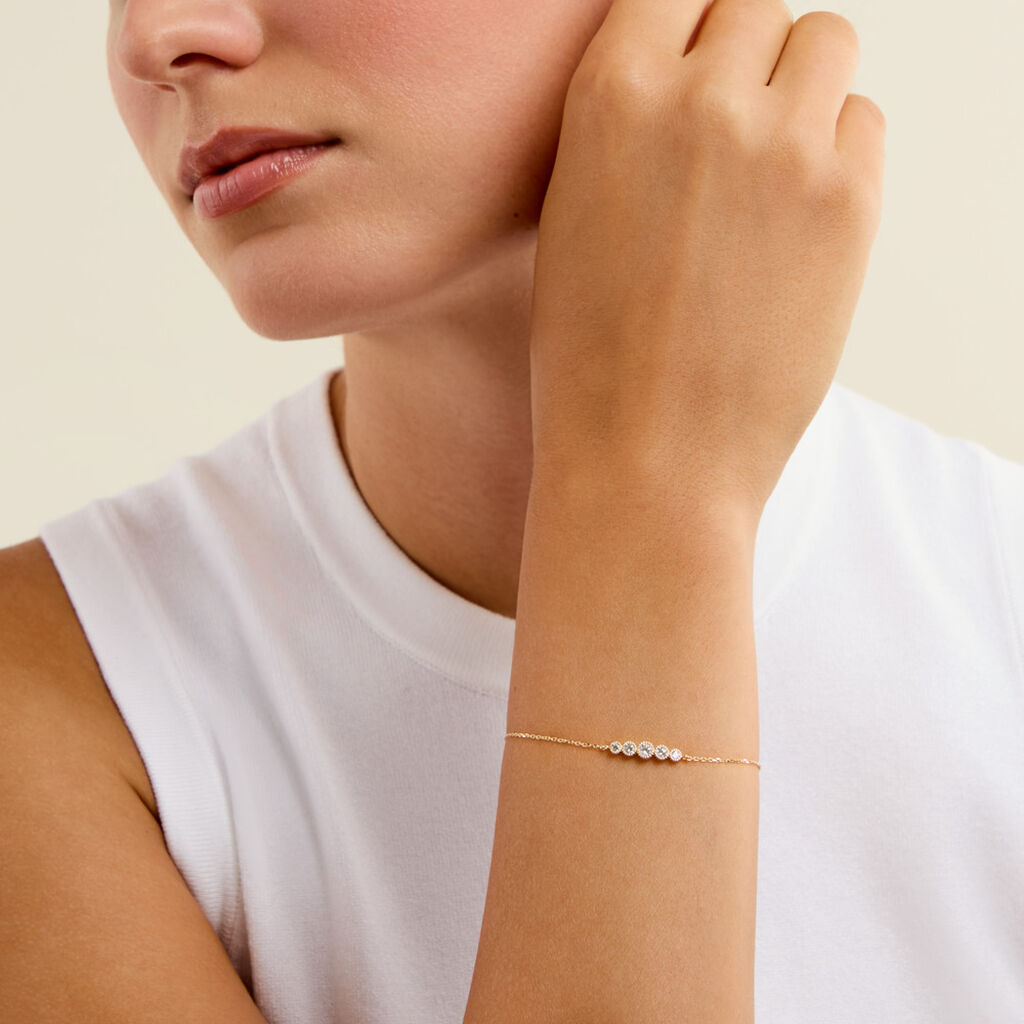 Bracelet Desdemoda Or Jaune Oxyde De Zirconium - Bracelets Pierre Femme | Histoire d&rsquo;Or