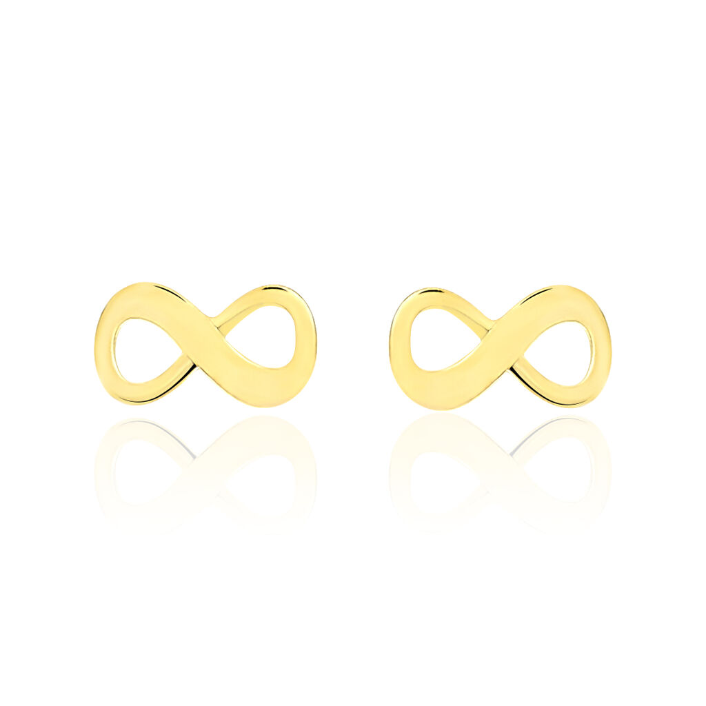Boucles D'oreilles Puces Annie-francoise Infini Or Jaune - Clous d'oreilles Femme | Histoire d’Or