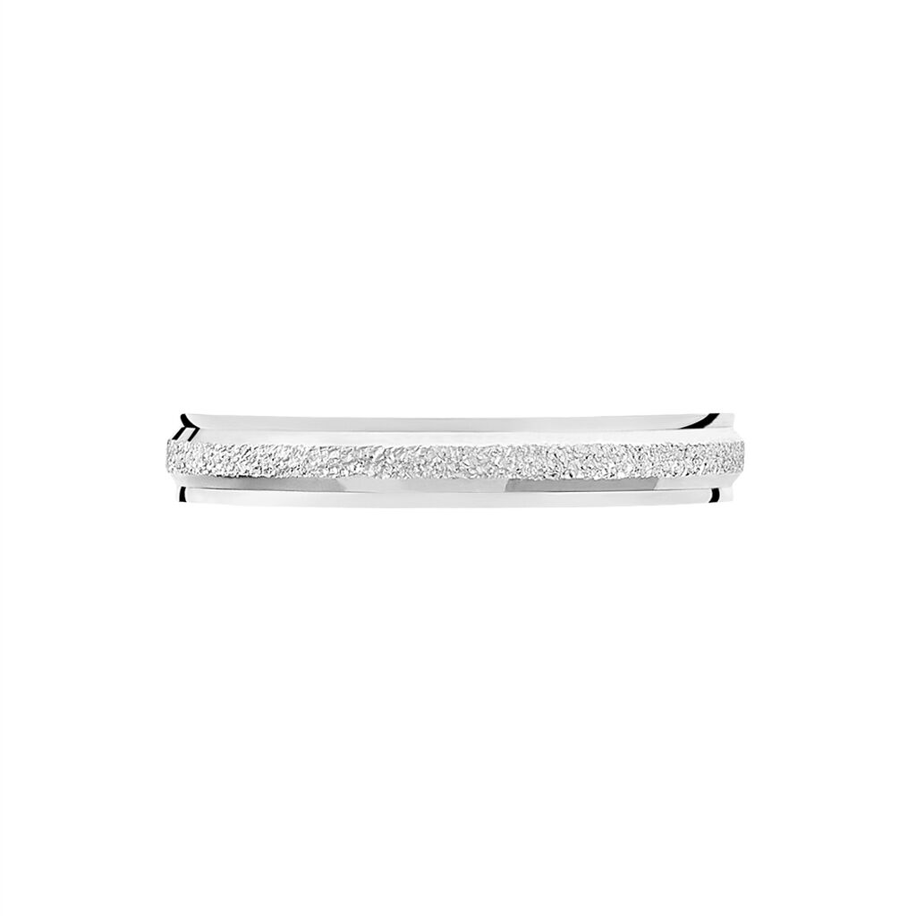 Alliance Caroline Sablee Demi Jonc Classique Or Blanc - Alliances Femme | Histoire d’Or