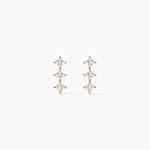 Boucles D'Oreilles Puces Lorens Argent Dor&eacute; A L'Or 750/1000 Oxyde De Zirconium - Boucles d'oreilles fantaisie Enfant | Histoire d&rsquo;Or