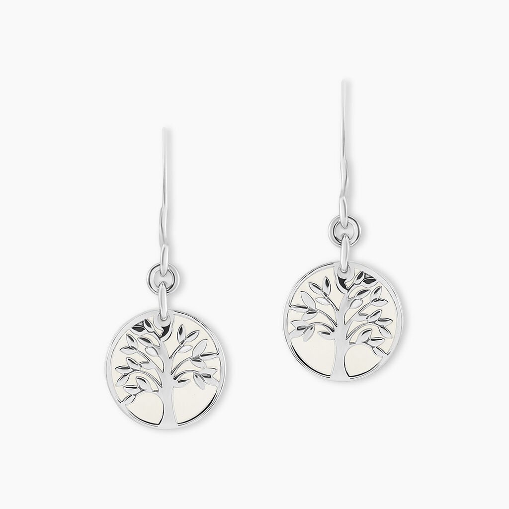 Boucles D'oreilles Pendantes Argent Blanc Sofee Nacress - Boucles d'oreilles fantaisie Femme | Histoire d’Or