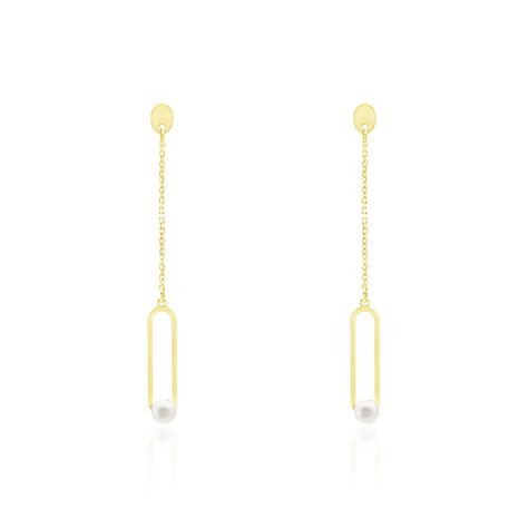 Boucles D'oreilles Pendantes Or Jaune Lucasta Perle De Culture - Boucles d'oreilles pendantes Femme | Histoire d’Or