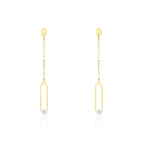 Boucles D'oreilles Pendantes Or Jaune Lucasta Perle De Culture - Boucles d'oreilles pendantes Femme | Histoire d’Or