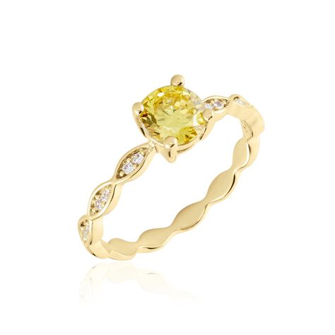 Bague Kurt Plaqué Or Jaune Oxyde De Zirconium - Bagues solitaires Femme | Histoire d’Or