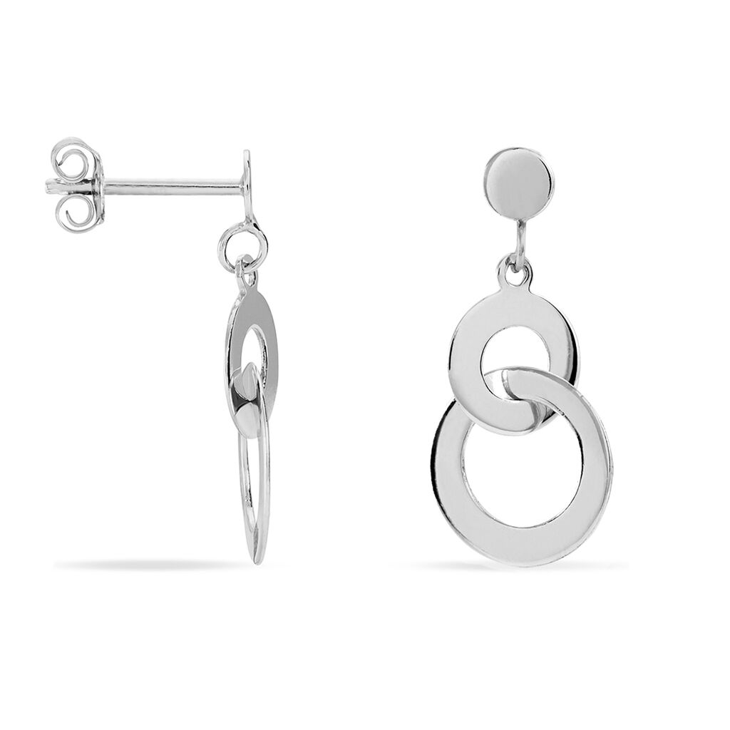 Boucles D'oreilles Pendantes Anjeza Argent Blanc - Boucles d'oreilles fantaisie Femme | Histoire d&rsquo;Or