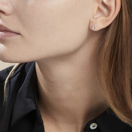 Boucles D'oreilles Puces Almira Argent Blanc Oxyde De Zirconium - Boucles d'oreilles fantaisie Femme | Histoire d’Or