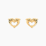 Boucles D'oreilles Puces Fulvie Double Dauphins Or Jaune - Clous d'oreilles Femme | Histoire d&rsquo;Or