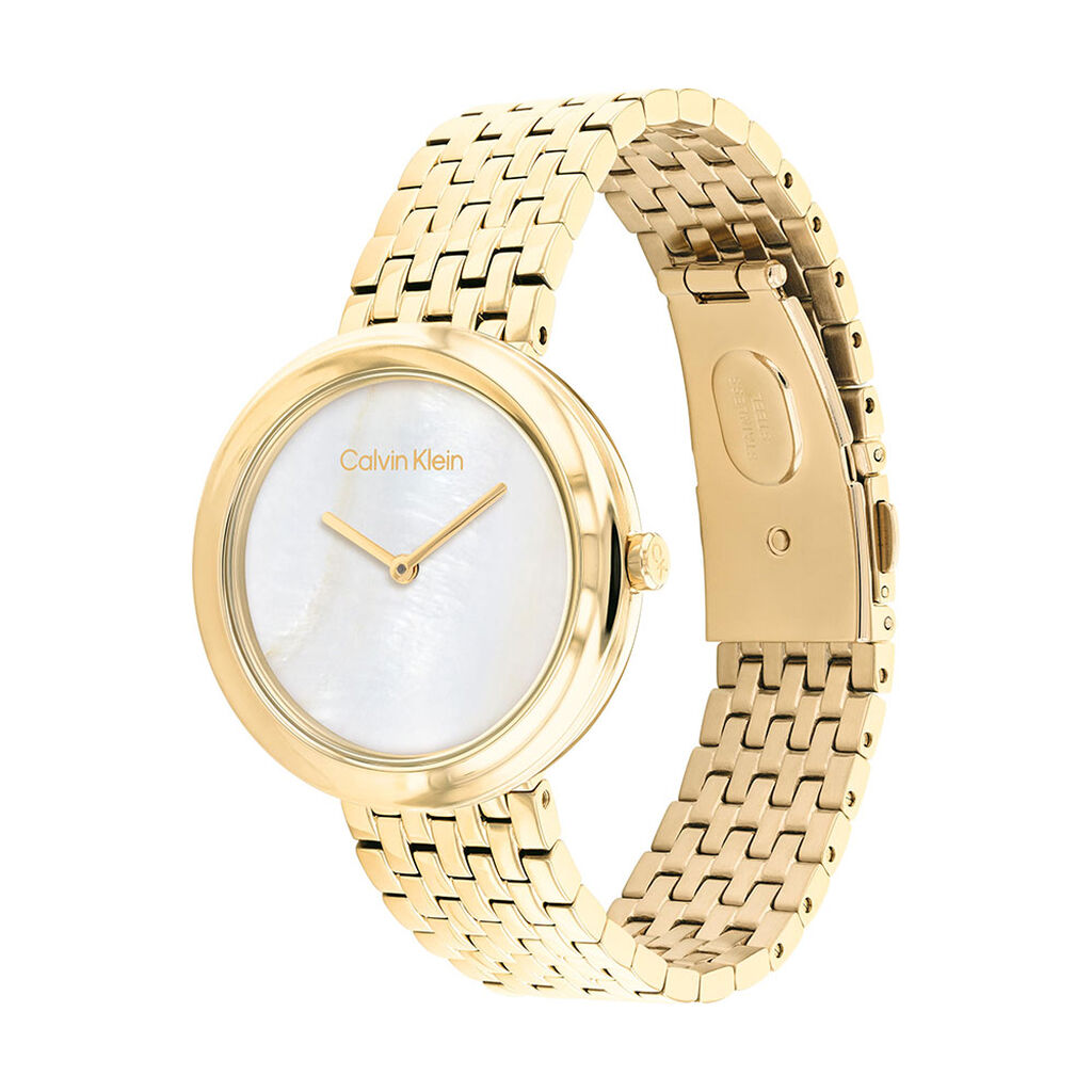 Montre Calvin Klein Twisted Bezel Blanc - Id&eacute;es cadeaux Femme | Histoire d&rsquo;Or
