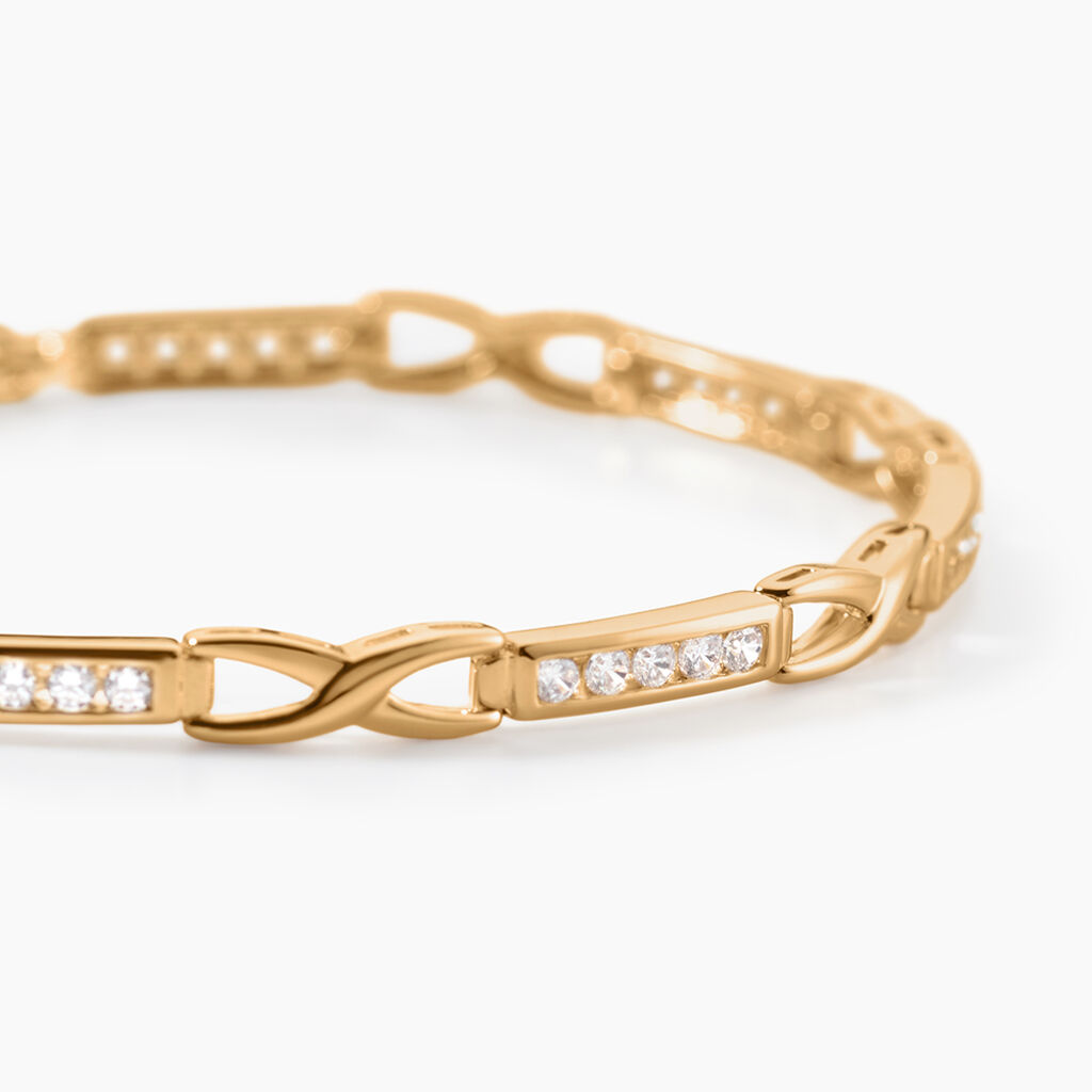 Bracelet Jonc Epiphanieae Plaqu&eacute; Or Jaune Oxyde De Zirconium - Bracelets Femme | Histoire d&rsquo;Or