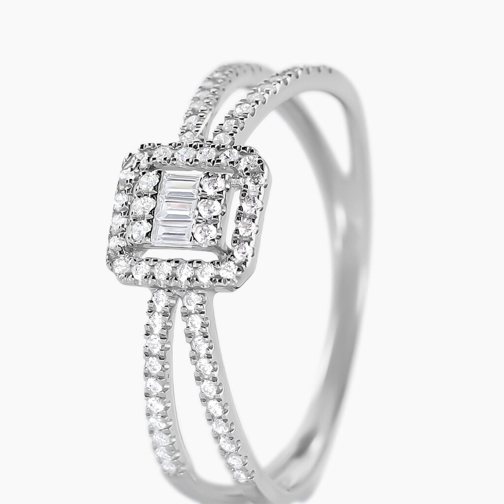 Bague Twila Or Blanc Oxyde De Zirconium - Bagues avec pierre Femme | Histoire d&rsquo;Or