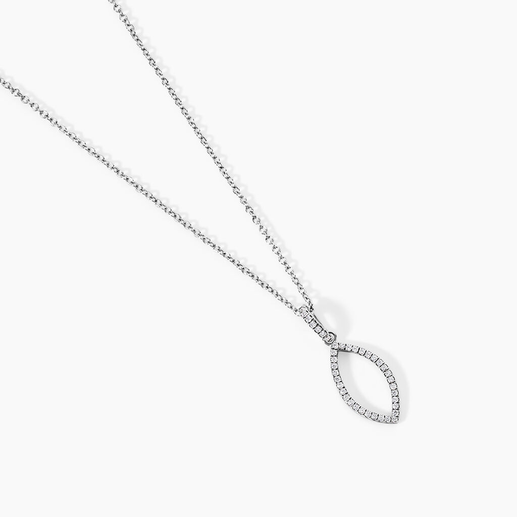 Collier Argent Blanc Oxyde De Zirconium - Colliers fantaisie Femme | Histoire d&rsquo;Or