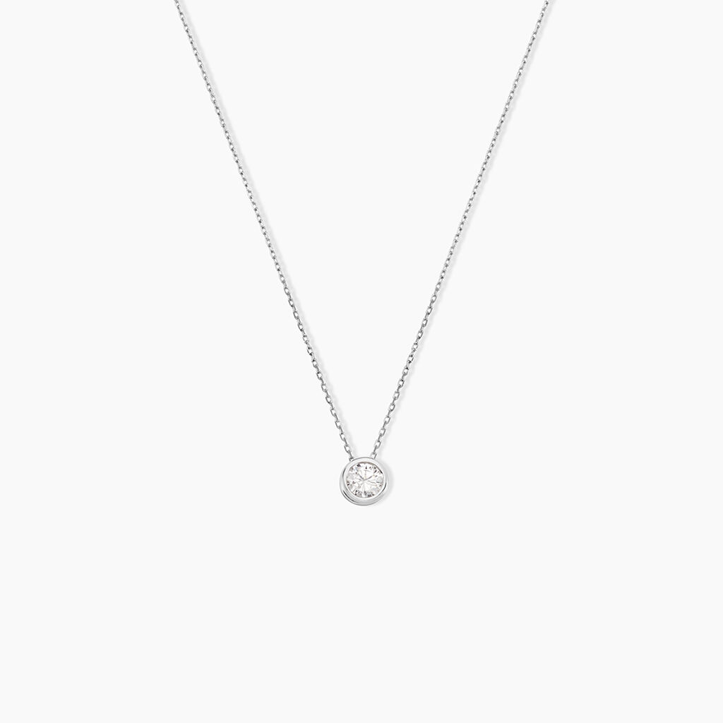 Collier Columbine Or Blanc Oxyde De Zirconium Blanc - Colliers Femme | Histoire d&rsquo;Or