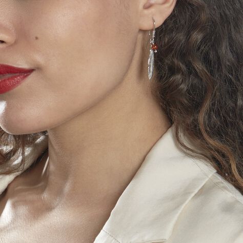 Boucles D'oreilles Pendantes Argent Blanc Adriane Ambres - Boucles d'oreilles fantaisie Femme | Histoire d’Or