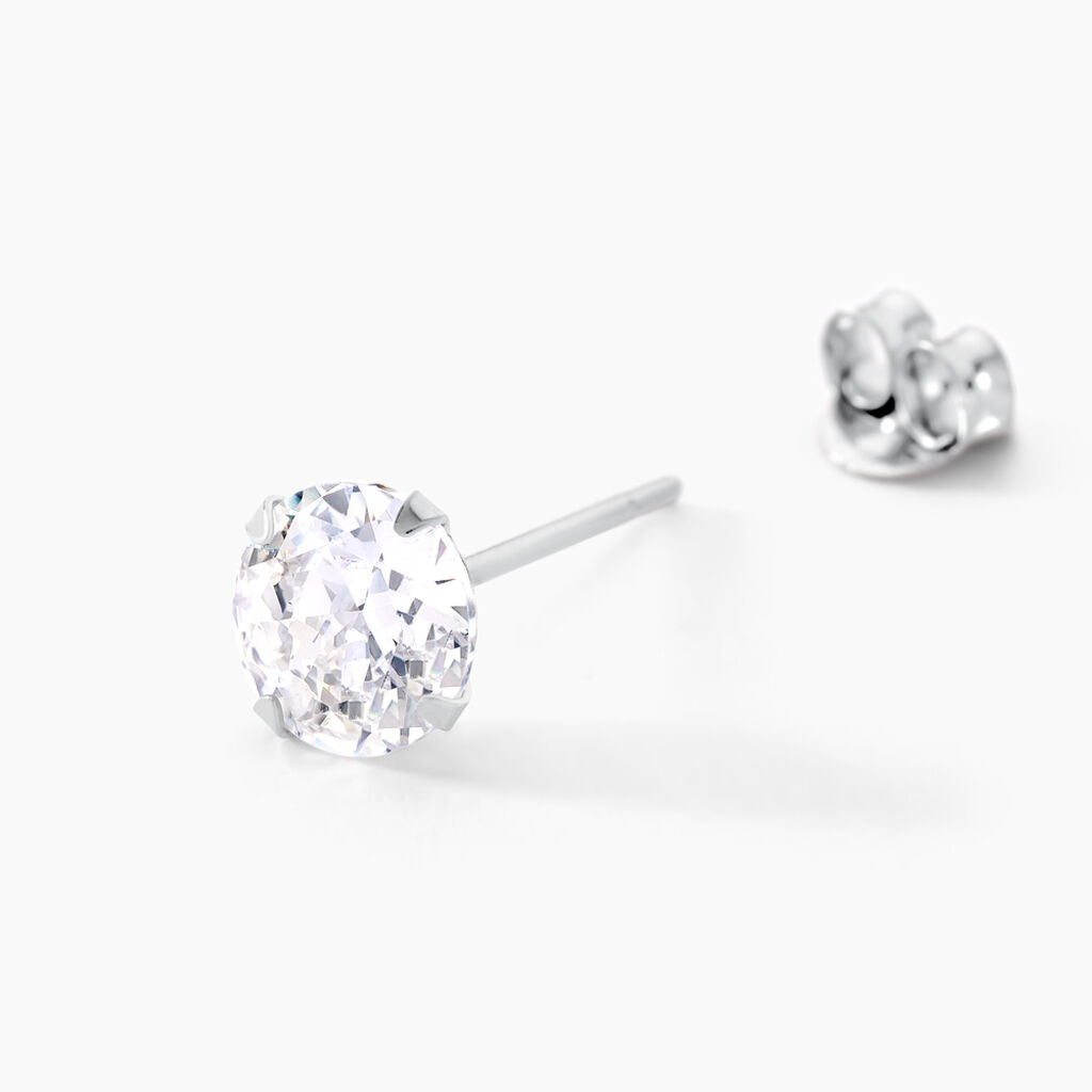 Boucles D'oreilles Puces Philia Argent Blanc Oxyde De Zirconium - Boucles d'oreilles fantaisie Femme | Histoire d’Or
