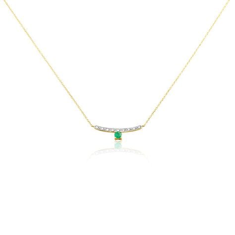 Collier Emeald Is The New Black Or Jaune Emeraude Diamant - Colliers Femme | Histoire d’Or