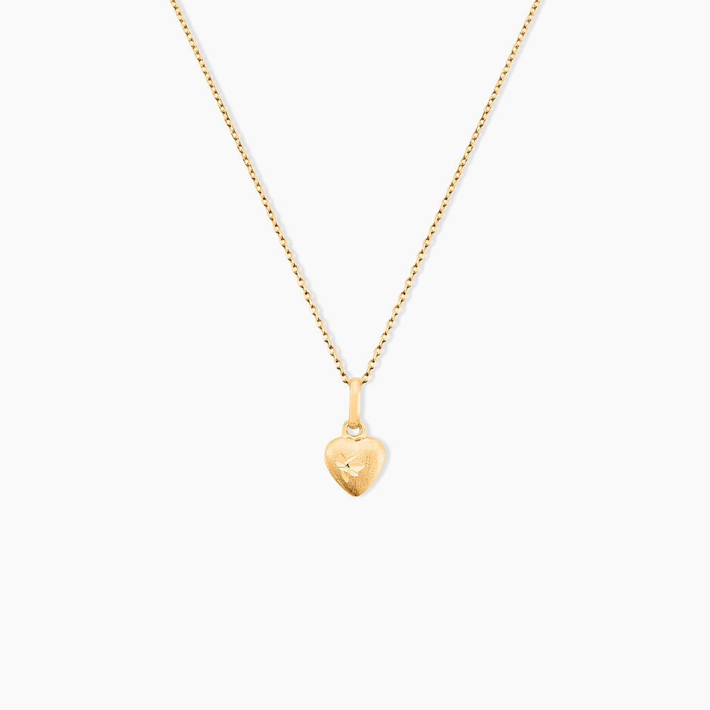 Pendentif Eudocie Coeur Mat Et Brillant Or Jaune - Pendentifs Famille | Histoire d&rsquo;Or