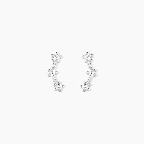 Boucles D'oreilles Puces Allegra Argent Blanc Oxyde De Zirconium - Boucles d'oreilles fantaisie Femme | Histoire d’Or