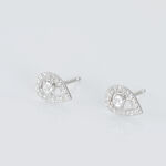 Boucles D'oreilles Puces Domitia Or Blanc Diamant - Clous d'oreilles Femme | Histoire d&rsquo;Or