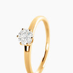 Bague Natalia Ld Or Jaune Diamant Synth&eacute;tique - Bagues solitaires Femme | Histoire d&rsquo;Or