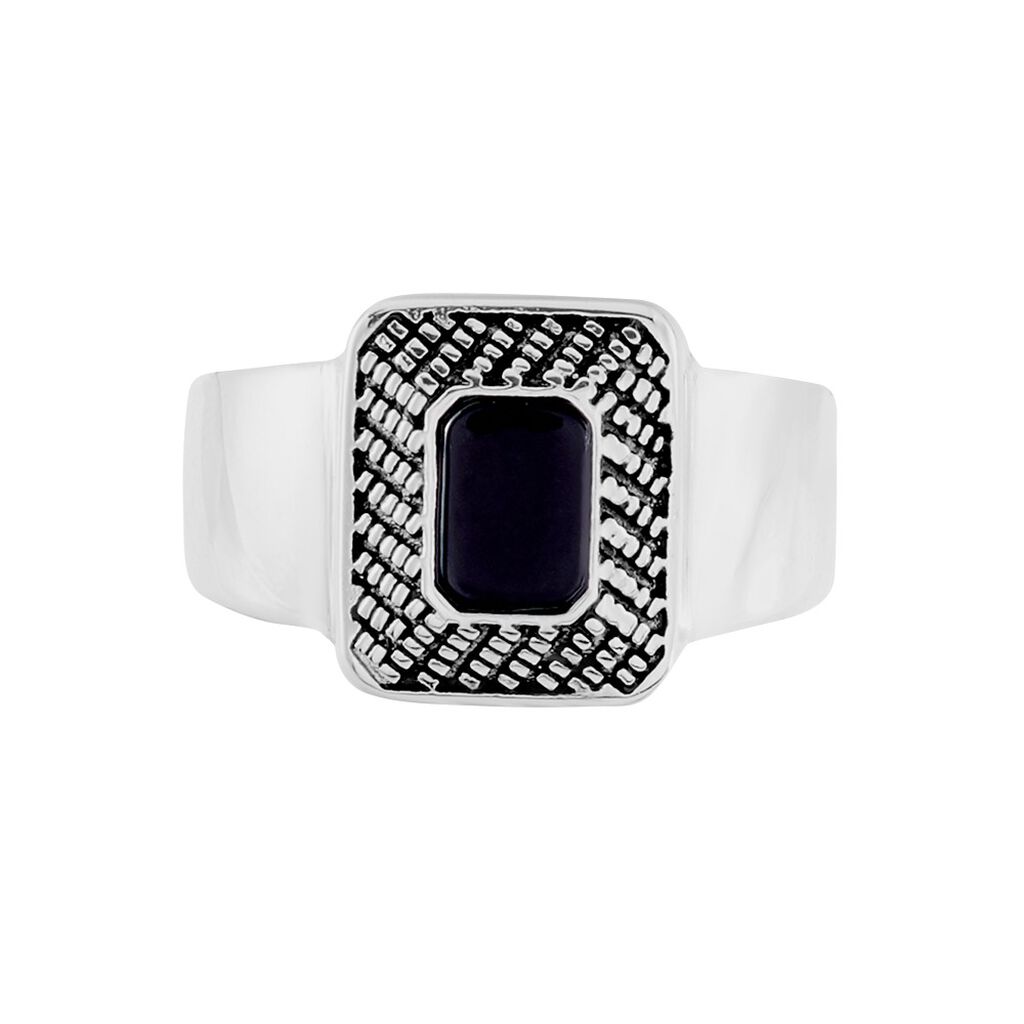 Bague Acier Vieillie Antonny Agate - Bagues solitaires Homme | Histoire d&rsquo;Or